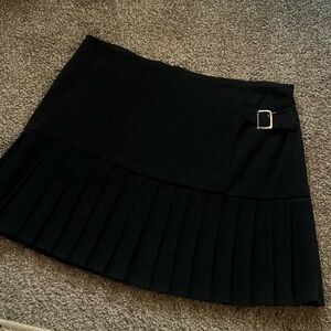Black goth mini skirt with buckle